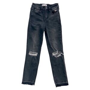 Vervet Straight Leg Black Faded Distressed Women’s Jeans - Size 25